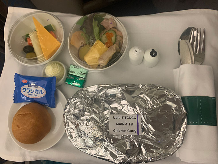モルディブ旅行スリランカ航空ビジネスクラス機内食メニュー